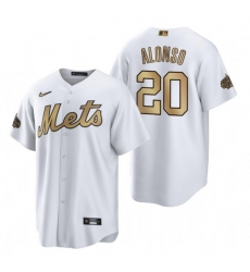 Men New York Mets 20 Pete Alonso 2022 All Star White Cool Base Stitched Baseball Jersey Men New York Mets 20 Pete Alonso 2022 All Star White Cool Base Stitched Baseball Jersey
