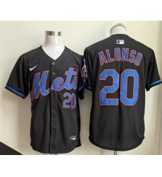 Men New York Mets 20 Pete Alonso Black 2025 Stitched Baseball Jersey Men New York Mets 20 Pete Alonso Black 2025 Stitched Baseball Jersey