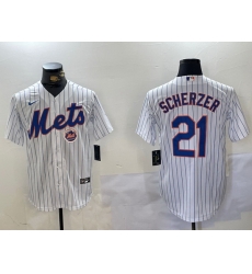 Men New York Mets 21 Max Scherzer White Cool Base Stitched Baseball Jersey 1 Men New York Mets 21 Max Scherzer White Cool Base Stitched Baseball Jersey 1