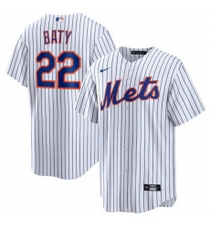 Men New York Mets 22 Brett Baty White Cool Base Stitched Baseball Jersey Men New York Mets 22 Brett Baty White Cool Base Stitched Baseball Jersey