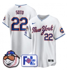 Men New York Mets 22 Juan Soto White 2025 Spring Training Stitched Baseball Jersey Men New York Mets 22 Juan Soto White 2025 Spring Training Stitched Baseball Jersey