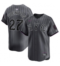 Men New York Mets 27 Mark Vientos Graphite City Connect Limited Stitched Baseball Jersey Men New York Mets 27 Mark Vientos Graphite City Connect Limited Stitched Baseball Jersey