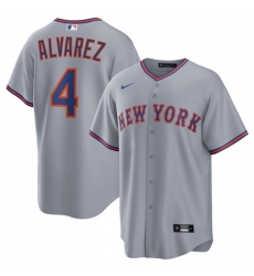 Men New York Mets 4 Francisco Alvarez Grey 2025 Limited Stitched Baseball Jersey Men New York Mets 4 Francisco Alvarez Grey 2025 Limited Stitched Baseball Jersey