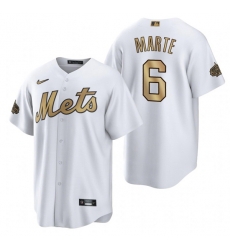 Men New York Mets 6 Starling Marte 2022 All Star White Cool Base Stitched Baseball Jersey Men New York Mets 6 Starling Marte 2022 All Star White Cool Base Stitched Baseball Jersey