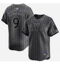 Men New York Mets 9 Brandon Nimmo Graphite 2024 City Connect Limited Stitched Baseball Jersey Men New York Mets 9 Brandon Nimmo Graphite 2024 City Connect Limited Stitched Baseball Jersey