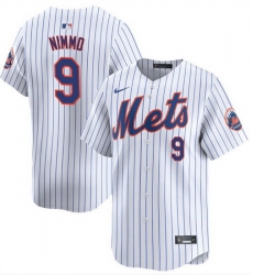 Men New York Mets 9 Brandon Nimmo White 2024 Home Limited Stitched Baseball Jersey Men New York Mets 9 Brandon Nimmo White 2024 Home Limited Stitched Baseball Jersey