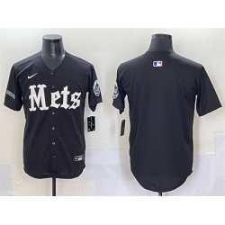 Men New York Mets Blank Black  27Gotham Gothic Edition 27 Vapor Premier Limited Stitched Baseball Jersey
