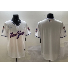 Men New York Mets Blank White 2025 Spring Training Stitched Baseball Jersey Men New York Mets Blank White 2025 Spring Training Stitched Baseball Jersey