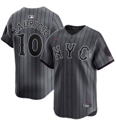 Men New York Mets Ronny Mauricio 10 Black Stitched City Edition Jersey Men New York Mets Ronny Mauricio 10 Black Stitched City Edition Jersey