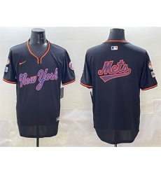 Men New York Mets Team Big Logo Black 2025 Spring Training Stitched Baseball Jersey 1 Men New York Mets Team Big Logo Black 2025 Spring Training Stitched Baseball Jersey 1