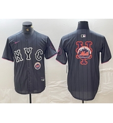Men New York Mets Team Big Logo Graphite 2024 City Connect Limited Stitched Baseball Jersey 9 Men New York Mets Team Big Logo Graphite 2024 City Connect Limited Stitched Baseball Jersey 9