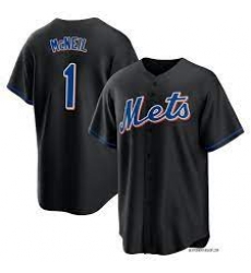 Men Nike New York Mets #1 Jeff McNeil Black Alternate Stitched Baseball Jersey Men Nike New York Mets #1 Jeff McNeil Black Alternate Stitched Baseball Jersey