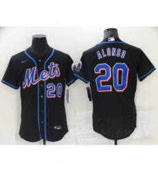 Men Nike New York Mets 20 Pete Alonso Black Elite Jersey Men Nike New York Mets 20 Pete Alonso Black Elite Jersey
