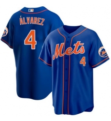 Men Nike New York Mets Francisco Alvarez #4 Blue Stitched MLB jersey Men Nike New York Mets Francisco Alvarez #4 Blue Stitched MLB jersey