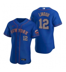 Men Nike New York Mets Francisco Lindor Blue Flex Base Stitched Jersey II Men Nike New York Mets Francisco Lindor Blue Flex Base Stitched Jersey II