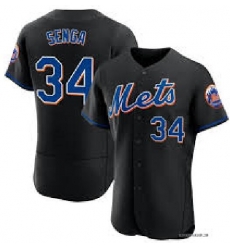 Men Nike New York Mets Kodai Senga #34 Black Stitched FLexbase MLB Jersey Men Nike New York Mets Kodai Senga #34 Black Stitched FLexbase MLB Jersey