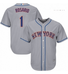 Mens Majestic New York Mets 1 Amed Rosario Replica Grey Road Cool Base MLB Jersey Mens Majestic New York Mets 1 Amed Rosario Replica Grey Road Cool Base MLB Jersey
