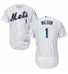 Mens Majestic New York Mets 1 Mookie Wilson White Home Flex Base Authentic Collection MLB Jersey Mens Majestic New York Mets 1 Mookie Wilson White Home Flex Base Authentic Collection MLB Jersey
