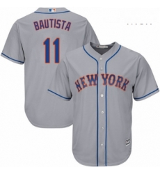 Mens Majestic New York Mets 11 Jose Bautista Replica Grey Road Cool Base MLB Jersey Mens Majestic New York Mets 11 Jose Bautista Replica Grey Road Cool Base MLB Jersey