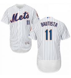 Mens Majestic New York Mets 11 Jose Bautista White Home Flex Base Authentic Collection MLB Jersey Mens Majestic New York Mets 11 Jose Bautista White Home Flex Base Authentic Collection MLB Jersey
