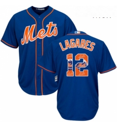 Mens Majestic New York Mets 12 Juan Lagares Authentic Royal Blue Team Logo Fashion Cool Base MLB Jersey Mens Majestic New York Mets 12 Juan Lagares Authentic Royal Blue Team Logo Fashion Cool Base MLB Jersey
