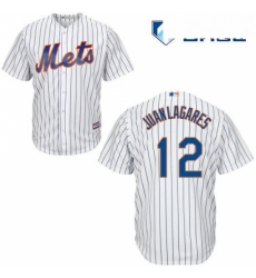 Mens Majestic New York Mets 12 Juan Lagares Replica White Home Cool Base MLB Jersey Mens Majestic New York Mets 12 Juan Lagares Replica White Home Cool Base MLB Jersey