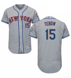 Mens Majestic New York Mets 15 Tim Tebow Grey Flexbase Authentic Collection MLB Jersey Mens Majestic New York Mets 15 Tim Tebow Grey Flexbase Authentic Collection MLB Jersey