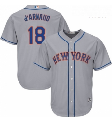 Mens Majestic New York Mets 18 Travis dArnaud Replica Grey Road Cool Base MLB Jersey Mens Majestic New York Mets 18 Travis dArnaud Replica Grey Road Cool Base MLB Jersey