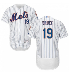 Mens Majestic New York Mets 19 Jay Bruce White Home Flex Base Authentic Collection MLB Jersey Mens Majestic New York Mets 19 Jay Bruce White Home Flex Base Authentic Collection MLB Jersey