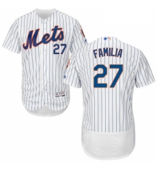 Mens Majestic New York Mets 27 Jeurys Familia White Home Flex Base Authentic Collection MLB Jersey Mens Majestic New York Mets 27 Jeurys Familia White Home Flex Base Authentic Collection MLB Jersey