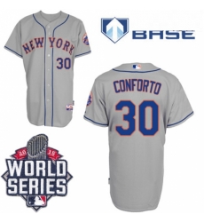 Mens Majestic New York Mets 30 Michael Conforto Authentic Grey Road Cool Base 2015 World Series MLB Jersey Mens Majestic New York Mets 30 Michael Conforto Authentic Grey Road Cool Base 2015 World Series MLB Jersey