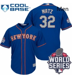 Mens Majestic New York Mets 32 Steven Matz Authentic Royal Blue Alternate Road Cool Base 2015 World Series MLB Jersey Mens Majestic New York Mets 32 Steven Matz Authentic Royal Blue Alternate Road Cool Base 2015 World Series MLB Jersey