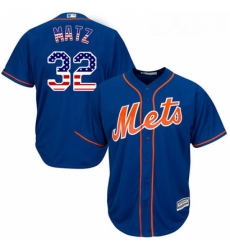 Mens Majestic New York Mets 32 Steven Matz Replica Royal Blue USA Flag Fashion MLB Jersey Mens Majestic New York Mets 32 Steven Matz Replica Royal Blue USA Flag Fashion MLB Jersey