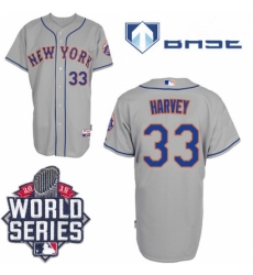 Mens Majestic New York Mets 33 Matt Harvey Authentic Grey Road Cool Base 2015 World Series MLB Jersey Mens Majestic New York Mets 33 Matt Harvey Authentic Grey Road Cool Base 2015 World Series MLB Jersey