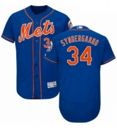 Mens Majestic New York Mets 34 Noah Syndergaard Royal Blue Alternate Flex Base Authentic Collection MLB Jersey Mens Majestic New York Mets 34 Noah Syndergaard Royal Blue Alternate Flex Base Authentic Collection MLB Jersey