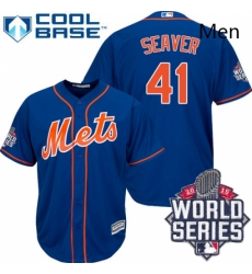 Mens Majestic New York Mets 41 Tom Seaver Authentic Royal Blue Alternate Home Cool Base 2015 World Series MLB Jersey Mens Majestic New York Mets 41 Tom Seaver Authentic Royal Blue Alternate Home Cool Base 2015 World Series MLB Jersey