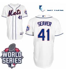 Mens Majestic New York Mets 41 Tom Seaver Authentic White Alternate Cool Base 2015 World Series MLB Jersey Mens Majestic New York Mets 41 Tom Seaver Authentic White Alternate Cool Base 2015 World Series MLB Jersey