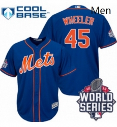 Mens Majestic New York Mets 45 Zack Wheeler Replica Royal Blue Alternate Home Cool Base 2015 World Series MLB Jersey Mens Majestic New York Mets 45 Zack Wheeler Replica Royal Blue Alternate Home Cool Base 2015 World Series MLB Jersey