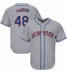 Mens Majestic New York Mets 48 Jacob deGrom Replica Grey Road Cool Base MLB Jersey Mens Majestic New York Mets 48 Jacob deGrom Replica Grey Road Cool Base MLB Jersey