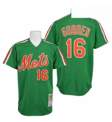 Mens Mitchell and Ness New York Mets 16 Dwight Gooden Authentic Green Throwback MLB Jersey Mens Mitchell and Ness New York Mets 16 Dwight Gooden Authentic Green Throwback MLB Jersey