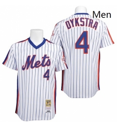 Mens Mitchell and Ness New York Mets 4 Lenny Dykstra Authentic WhiteBlue Strip Throwback MLB Jersey Mens Mitchell and Ness New York Mets 4 Lenny Dykstra Authentic WhiteBlue Strip Throwback MLB Jersey