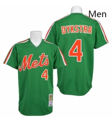 Mens Mitchell and Ness New York Mets 4 Lenny Dykstra Replica Green 1985 Throwback MLB Jersey Mens Mitchell and Ness New York Mets 4 Lenny Dykstra Replica Green 1985 Throwback MLB Jersey