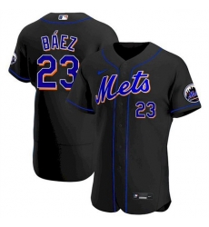 Men's New York Mets #23 Javier Baez Black Anthentic Nike Jersey Men's New York Mets #23 Javier Baez Black Anthentic Nike Jersey