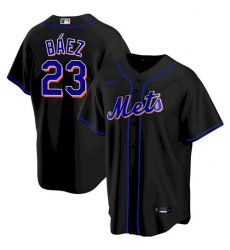 Men's New York Mets #23 Javier Baez Black Replica Nike Jersey Men's New York Mets #23 Javier Baez Black Replica Nike Jersey