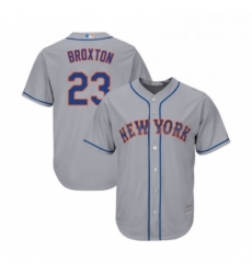 Mens New York Mets 23 Keon Broxton Replica Grey Road Cool Base Baseball Jersey Mens New York Mets 23 Keon Broxton Replica Grey Road Cool Base Baseball Jersey