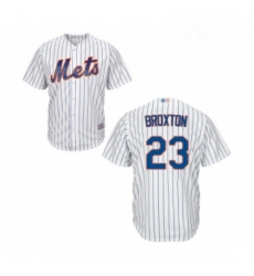 Mens New York Mets 23 Keon Broxton Replica White Home Cool Base Baseball Jersey Mens New York Mets 23 Keon Broxton Replica White Home Cool Base Baseball Jersey