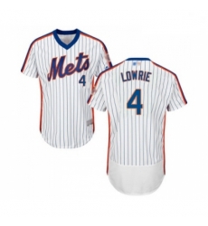 Mens New York Mets 4 Jed Lowrie White Alternate Flex Base Authentic Collection Baseball Jersey Mens New York Mets 4 Jed Lowrie White Alternate Flex Base Authentic Collection Baseball Jersey
