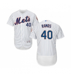 Mens New York Mets 40 Wilson Ramos White Home Flex Base Authentic Collection Baseball Jersey Mens New York Mets 40 Wilson Ramos White Home Flex Base Authentic Collection Baseball Jersey