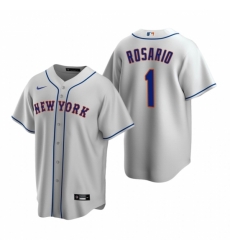 Mens Nike New York Mets 1 Amed Rosario Gray Road Stitched Baseball Jersey Mens Nike New York Mets 1 Amed Rosario Gray Road Stitched Baseball Jersey