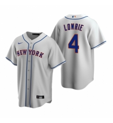 Mens Nike New York Mets 4 Jed Lowrie Gray Road Stitched Baseball Jersey Mens Nike New York Mets 4 Jed Lowrie Gray Road Stitched Baseball Jersey